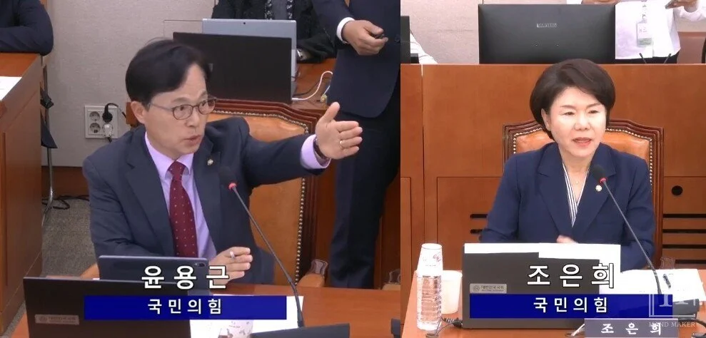 Yoon Yong-geun 国民力量党议员、Cho Eun-hee 国民力量党议员 / 国会视频会议录系统截图