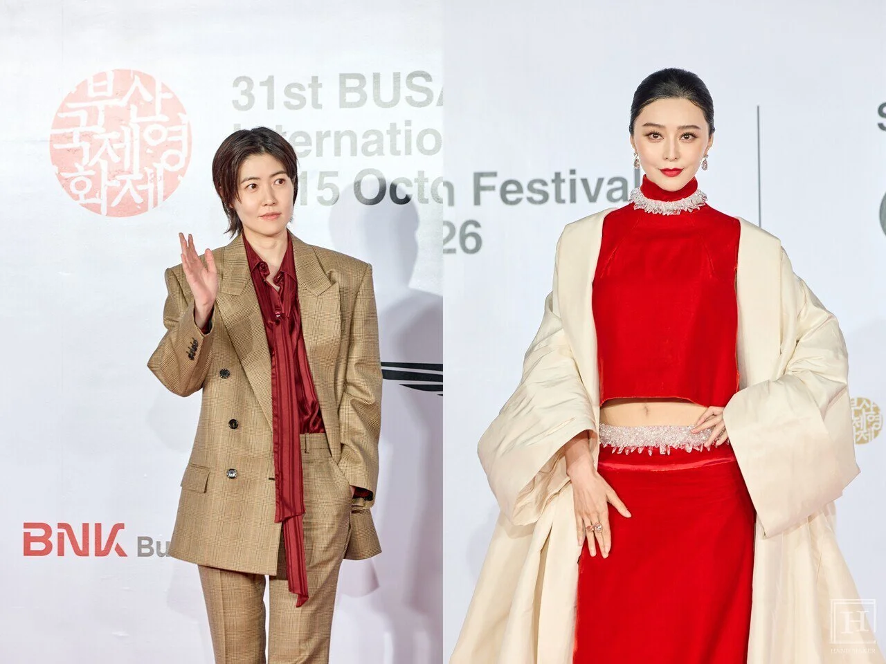 AI music was playing even when actors Shim Eun-kyung and Fan Bingbing appeared on the photo wall…