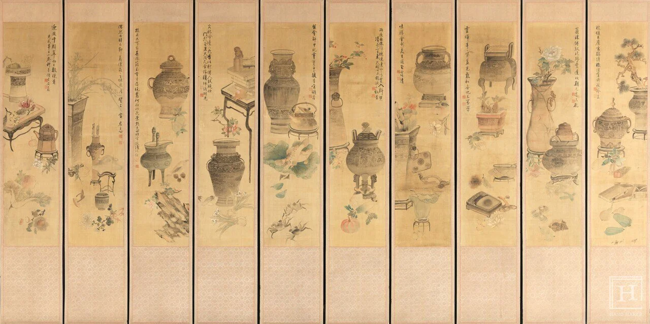 朝鲜末期画家安中植的《器皿折枝图屏风》 / 韩国国立古宫博物馆